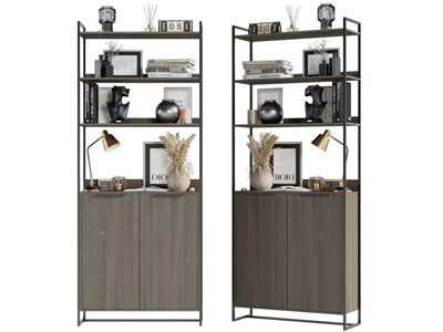 现代书籍、摆件装饰柜