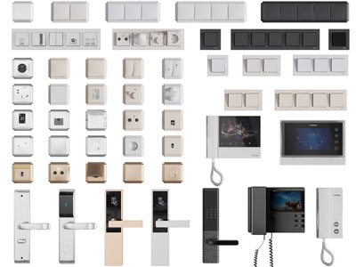 现代开关面板3d模型 现代开关面板