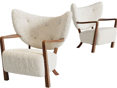 侘寂风单人沙发3d模型 侘寂风单人沙发