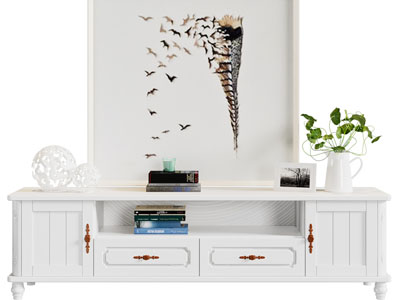 简欧电视柜、摆件组合