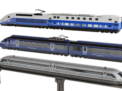 现代磁悬浮高铁火车头3d模型 现代磁悬浮高铁火车头