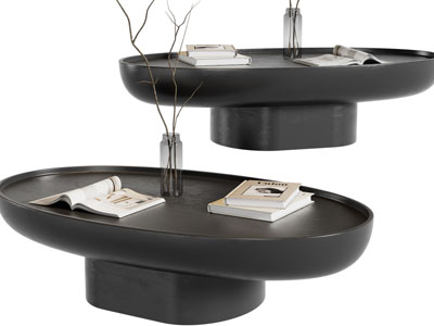 侘寂风椭圆形茶几