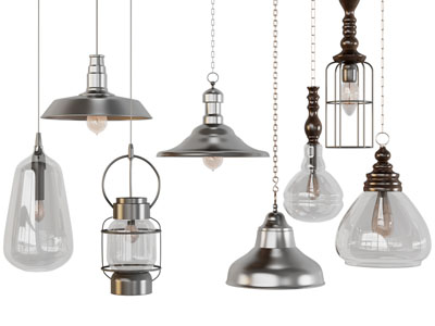 工业风loft垂线锁链吊灯