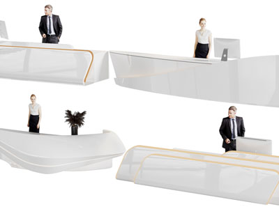 现代不规则前台接待台