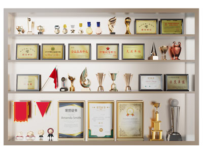 现代奖杯、奖牌展示收纳架