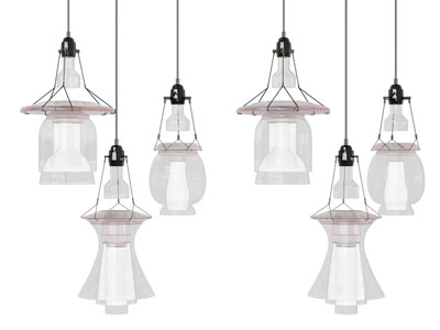 工业风loft玻璃吊灯