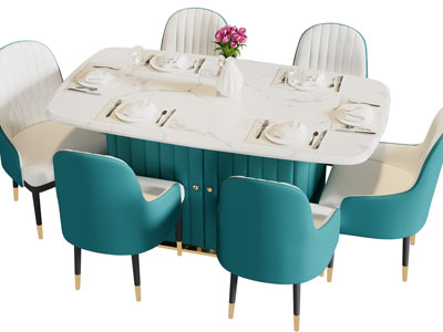 现代轻奢餐桌椅组合