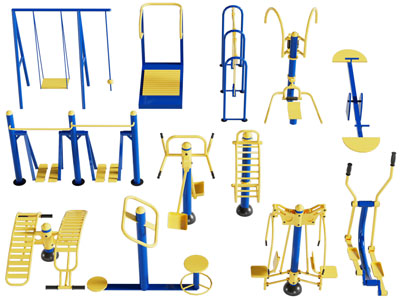 现代社区健身器材3d模型 现代社区健身器材