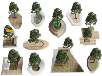 现代花坛景观树木