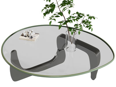 现代水滴造玻璃茶几