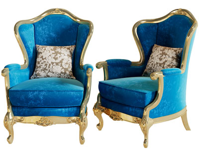 法式金边单人沙发3d模型 法式金边单人沙发