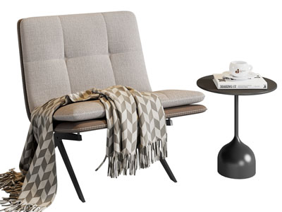 现代休闲椅子、边几