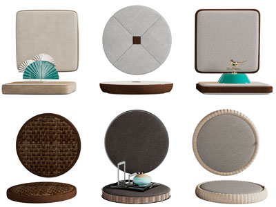 新中式方形、圆形坐垫