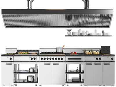 现代不锈钢后厨设备3d模型 现代不锈钢后厨设备