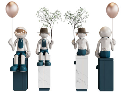 现代雕塑雕刻摆件组合