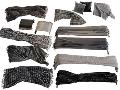 现代床尾巾、盖毯