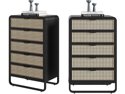 现代藤编斗柜、边柜