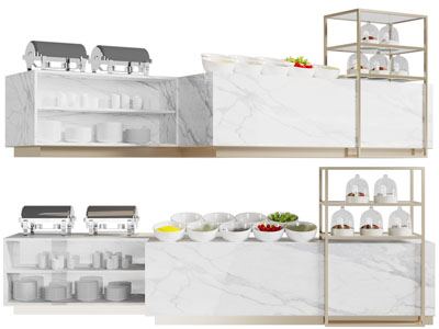 现代自助餐取餐台、调料台