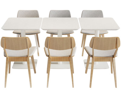 现代双人位餐桌椅组合