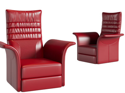 现代红色单人沙发3d模型 现代红色单人沙发