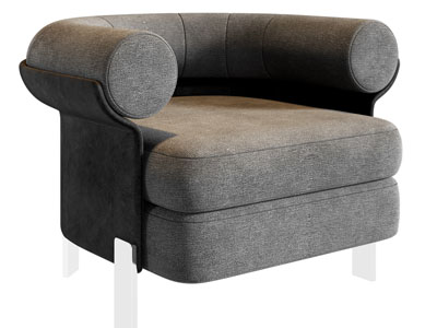 现代布艺单人沙发3d模型 现代布艺单人沙发