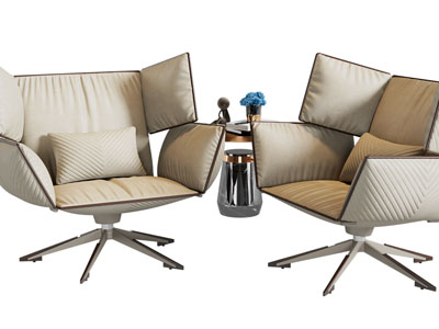 现代休闲沙发椅子、边几