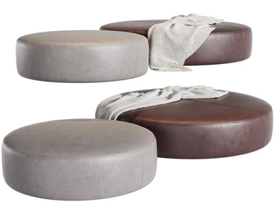 现代圆形坐垫、 沙发凳