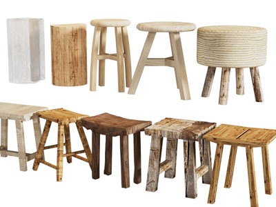 侘寂风实木凳子