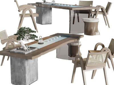 新中式茶桌椅组合