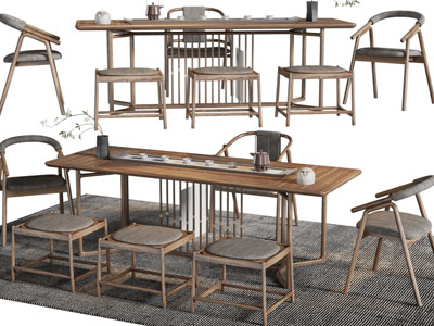 新中式实木茶桌椅组合