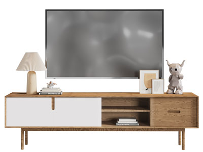 北欧实木电视柜、电视机