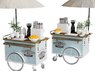 现代售卖车、摊位车、餐车3d模型 现代售卖车、摊位车、餐车