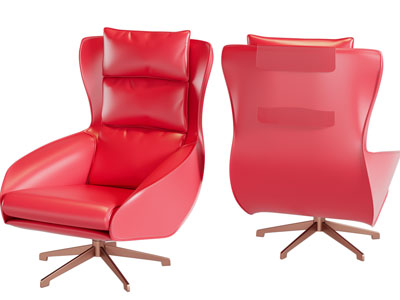 现代红色单人休闲椅子