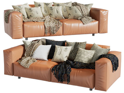 现代双人沙发3d模型 现代双人沙发