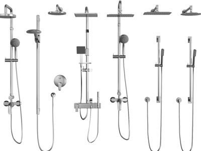 现代不锈钢淋浴花洒