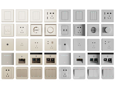 现代方形开关面板3d模型 现代方形开关面板