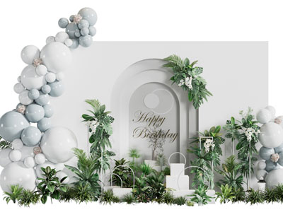 现代轻奢生日美陈