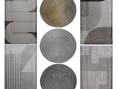 现代方形圆形地毯