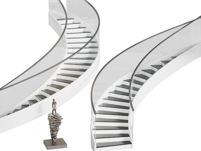 现代旋转楼梯3d模型 现代旋转楼梯