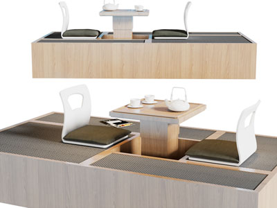 现代榻榻米茶桌椅组合