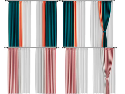 欧式拼接撞色窗帘窗纱