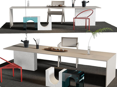 侘寂风茶桌椅组合