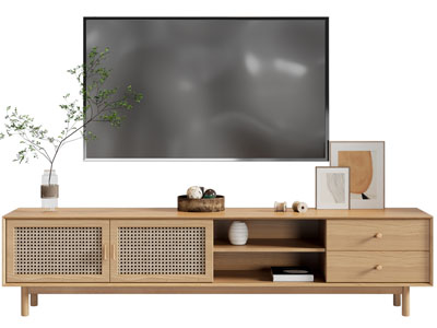 北欧实木电视柜、电视机