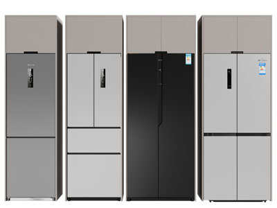 现代嵌入柜体的电冰箱