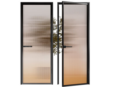 现代长虹玻璃单扇平开门