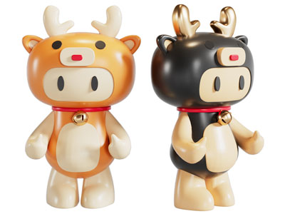 现代卡通牛玩偶玩具摆件