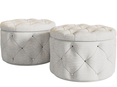 欧式菱形软包坐墩、沙发凳