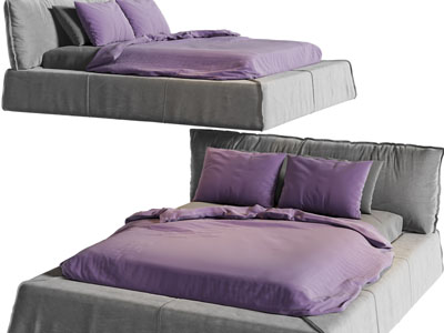 现代布艺双人床