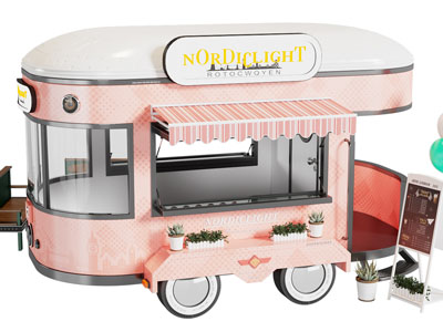 欧式摊位售卖车、餐车3d模型 欧式摊位售卖车、餐车