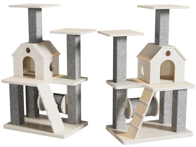 现代宠物猫爬架、猫屋